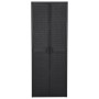Garden storage cabinet in black PP rattan 65x45x172 cm by vidaXL, Lockers and storage cabinets - Ref: Foro24-151238, Price: 3...