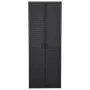 Garden storage cabinet in black PP rattan 65x45x172 cm by vidaXL, Lockers and storage cabinets - Ref: Foro24-151238, Price: 3...