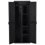 Garden storage cabinet in black PP rattan 65x45x172 cm by vidaXL, Lockers and storage cabinets - Ref: Foro24-151238, Price: 3...