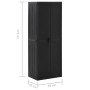 Garden storage cabinet in black PP rattan 65x45x172 cm by vidaXL, Lockers and storage cabinets - Ref: Foro24-151238, Price: 3...