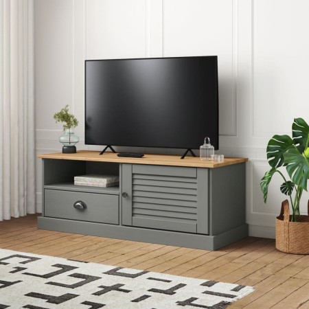 Mueble para TV VIGO madera maciza de pino gris 106x40x40 cm en Muebles TV | Comprar online en Foro24