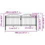 Cancela de valla doble puerta con arco 400x175 cm acero negro