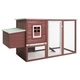 Hühnerstall mit 1 braunen Eierkäfig aus Holz von vidaXL, Käfige und Lebensräume für Kleintiere - Ref: Foro24-170847, Preis: 2...