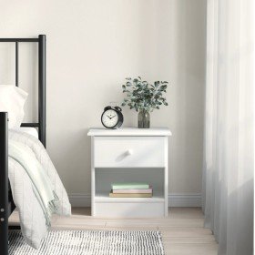Mesita de noche ALTA madera maciza de pino blanco 41x35x41 cm Mesita de noche ALTA madera maciza de pino blanco 41x35x41 cm