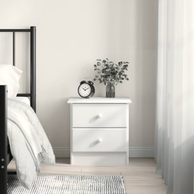 Mesita de noche ALTA madera maciza de pino blanco 41x35x41 cm Mesita de noche ALTA madera maciza de pino blanco 41x35x41 cm
