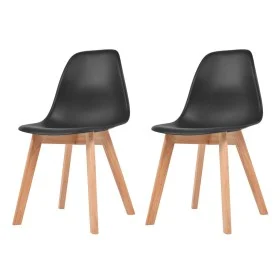 Esszimmerstühle 2 Einheiten aus schwarzem Kunststoff von vidaXL, Essstühle - Ref: Foro24-244777, Preis: 109,21 €, Rabatt: %