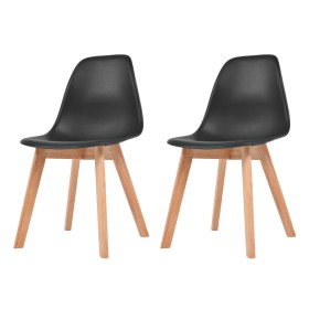 Esszimmerstühle 2 Einheiten aus schwarzem Kunststoff von vidaXL, Essstühle - Ref: Foro24-244777, Preis: 111,15 €, Rabatt: %