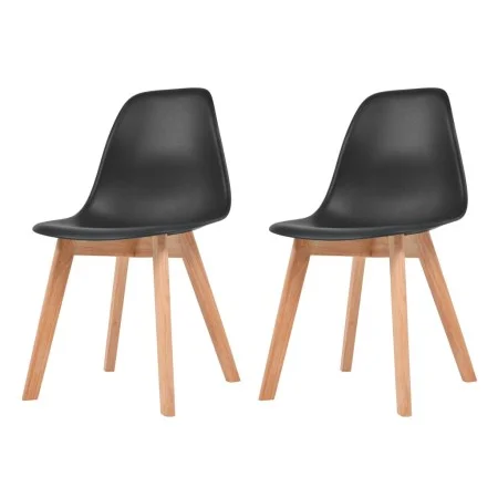 Sillas de comedor 2 unidades plástico negro de vidaXL, Sillas de comedor - Ref: Foro24-244777, Precio: 109,46 €, Descuento: %
