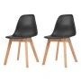 Sillas de comedor 2 unidades plástico negro de vidaXL, Sillas de comedor - Ref: Foro24-244777, Precio: 109,46 €, Descuento: %