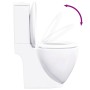 Inodoro WC redondo de cerámica flujo hacia abajo blanco