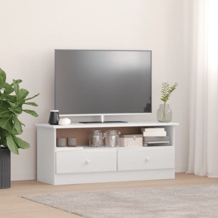 Mueble de TV con cajones ALTA madera de pino blanco 100x35x41cm en Muebles TV | Comprar online en Foro24