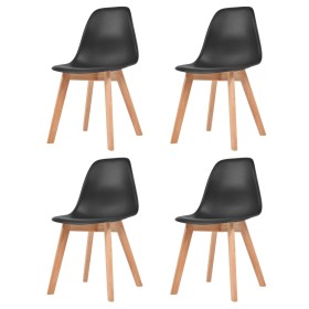 Sillas de comedor 4 unidades plástico negro de vidaXL, Sillas de comedor - Ref: Foro24-244778, Precio: 209,31 €, Descuento: %