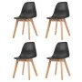 Dining chairs 4 units black plastic by vidaXL, dining chairs - Ref: Foro24-244778, Price: 205,39 €, Discount: %