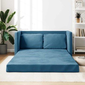Sofá cama de suelo 2 en 1 terciopelo azul 122x204x55 cm Sofá cama de suelo 2 en 1 terciopelo azul 122x204x55 cm