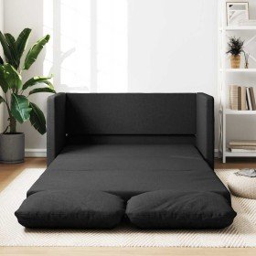 Sofá cama de suelo 2 en 1 tela negro 112x174x55 cm Sofá cama de suelo 2 en 1 tela negro 112x174x55 cm