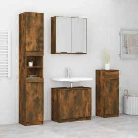 4-teiliges Badmöbelset aus Raucheichen-Sperrholz von vidaXL, Badezimmermöbel - Ref: Foro24-3115889, Preis: 237,14 €, Rabatt: %