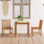 Conjunto de comedor de jardín de 3 piezas 80x80 cm de madera