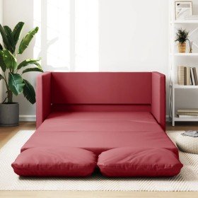 Sofá cama suelo 2 en 1 cuero sintético rojo tinto 112x174x55 cm Sofá cama suelo 2 en 1 cuero sintético rojo tinto 112x174x55 cm