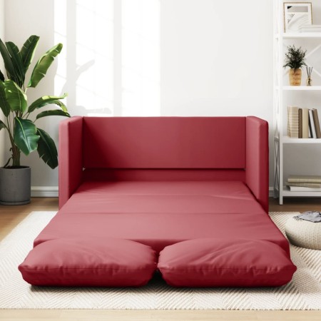 Sofá cama suelo 2 en 1 cuero sintético rojo tinto 112x174x55 cm en Sofás | Comprar online en Foro24
