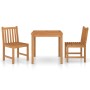 Conjunto de comedor de jardín de 3 piezas 80x80 cm de madera