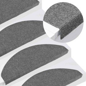 Alfombrillas autoadhesivas escalera 10 uds gris 65x22,5x3,5 cm