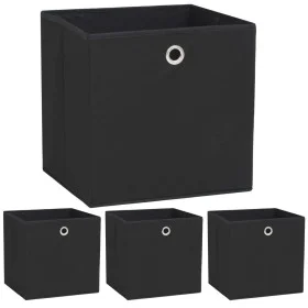 Storage boxes 4 units non-woven textile 32x32x32 cm black by vidaXL, Storage baskets - Ref: Foro24-245745, Price: 24,54 €, Di...