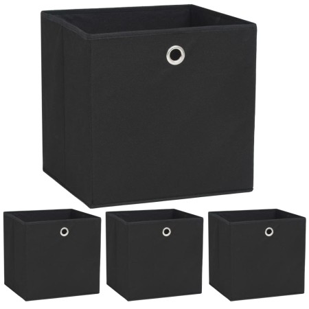 Storage boxes 4 units non-woven textile 32x32x32 cm black by vidaXL, Storage baskets - Ref: Foro24-245745, Price: 25,18 €, Di...