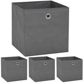 Storage boxes 4 units non-woven textile 32x32x32cm gray by vidaXL, Storage baskets - Ref: Foro24-245747, Price: 23,87 €, Disc...
