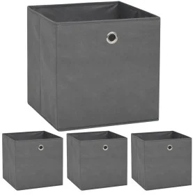 Storage boxes 4 units non-woven textile 32x32x32cm gray by vidaXL, Storage baskets - Ref: Foro24-245747, Price: 24,87 €, Disc...