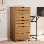 Cajonera con ruedas MOSS madera maciza pino marrón miel