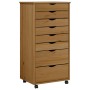 Cajonera con ruedas MOSS madera maciza pino marrón miel