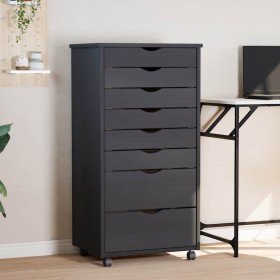 Cajonera con ruedas MOSS madera maciza de pino gris en Taquillas y armarios de almacenamiento | Comprar online en Foro24