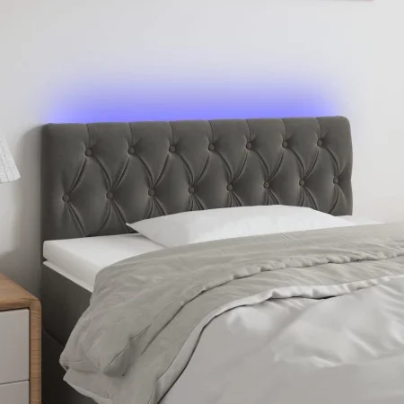 Dark gray velvet headboard with LED 100x7x78/88 cm by vidaXL, Headboards and footboards - Ref: Foro24-3121991, Price: 63,61 €...
