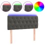 Dark gray velvet headboard with LED 100x7x78/88 cm by vidaXL, Headboards and footboards - Ref: Foro24-3121991, Price: 59,85 €...