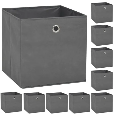Storage boxes 10 pcs non-woven textile 32x32x32 cm gray by vidaXL, Storage baskets - Ref: Foro24-245748, Price: 47,93 €, Disc...