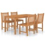Conjunto de comedor de jardín de 5 piezas, 160 x 80 cm, madera
