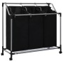 Wäschetrenner mit 3 schwarzen Stahlbeuteln von vidaXL, Wäschekörbe - Ref: Foro24-282426, Preis: 37,01 €, Rabatt: %