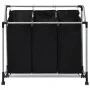 Wäschetrenner mit 3 schwarzen Stahlbeuteln von vidaXL, Wäschekörbe - Ref: Foro24-282426, Preis: 37,01 €, Rabatt: %