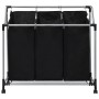 Wäschetrenner mit 3 schwarzen Stahlbeuteln von vidaXL, Wäschekörbe - Ref: Foro24-282426, Preis: 37,01 €, Rabatt: %