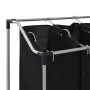Laundry separator with 3 black steel bags by vidaXL, Laundry baskets - Ref: Foro24-282426, Price: 36,11 €, Discount: %