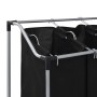Wäschetrenner mit 3 schwarzen Stahlbeuteln von vidaXL, Wäschekörbe - Ref: Foro24-282426, Preis: 37,01 €, Rabatt: %