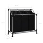 Wäschetrenner mit 3 schwarzen Stahlbeuteln von vidaXL, Wäschekörbe - Ref: Foro24-282426, Preis: 37,01 €, Rabatt: %