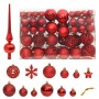 Juego de bolas de Navidad 111 pzas poliestireno rojo