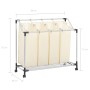 Wäschetrenner mit 4 cremefarbenen Stahlbeuteln von vidaXL, Wäschekörbe - Ref: Foro24-282428, Preis: 37,05 €, Rabatt: %