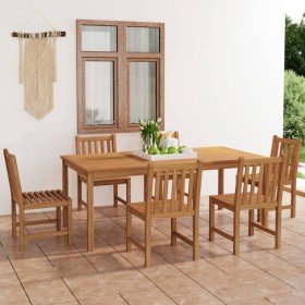 Conjunto de comedor de jardín de 7 piezas, 200 x 100 cm, madera