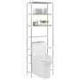3-stufiges Regal über der Toilette, silberfarben, 53 x 28 x 169 cm von vidaXL, Handtuchhalter - Ref: Foro24-282464, Preis: 23...