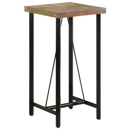 Mesa alta de hierro y madera maciza reciclada 55x55x107 cm en Mesas de cocina y de comedor | Comprar online en Foro24