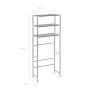 3-stufiges Regal über der Waschmaschine silber 69x28x169 cm von vidaXL, Handtuchhalter - Ref: Foro24-282465, Preis: 23,28 €, ...