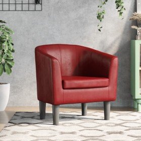 Sillón cuero sintético rojo tinto Sillón cuero sintético rojo tinto