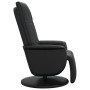 Sillón reclinable con reposapiés cuero sintético negro